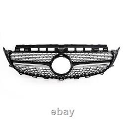 For 16-19 Mercedes E Class W213 C238 Front Grille Grill Gloss Blk Diamond Style