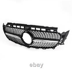 For 16-19 Mercedes E Class W213 C238 Front Grille Grill Gloss Blk Diamond Style