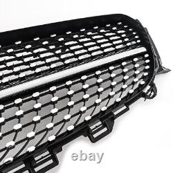 For 16-19 Mercedes E Class W213 C238 Front Grille Grill Gloss Blk Diamond Style