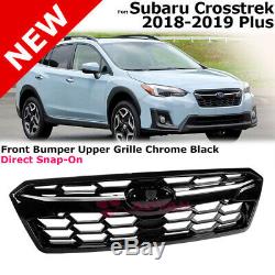 For 18-19+ Subaru Crosstrek Front Bumper Upper Grille Top Airflow Glossy Black