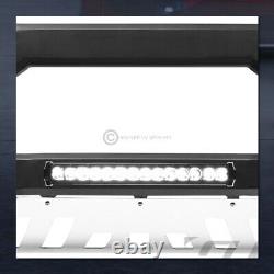 For 2007-2018 Silverado/Sierra 1500 Matte Blk/SS Skid AVT Aluminum LED Bull Bar