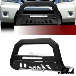 For 2009-2015 Honda Pilot Matte Blk AVT Aluminum LED Light Bull Bar Bumper Guard