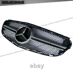 For 2014 2015 2016 Mercedes Benz W212 4 Door Silver E63 Front Grille Gloss Black