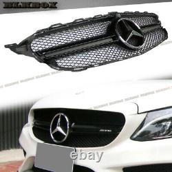 For 2015 2016 2017 2018 Mercedes Benz W205 C205 S205 C63 Type Gloss Black Grille