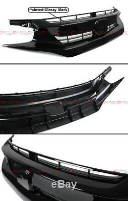 For 2016-18 10th Gen Honda CIVIC Front Bumper Lip Splitter + Rs Style Blk Grill