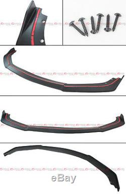 For 2016-18 Honda CIVIC Ctr Style Front Bumper Lip Spoiler + Honeycomb Blk Grill