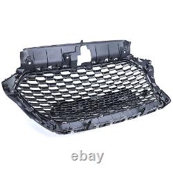 For Audi A3 8V 2016-20 radiator grille sports grill honeycomb grille black gloss silver