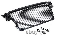For Audi A4 B8 8K 07-12 radiator grille honeycomb grill without emblem black matte