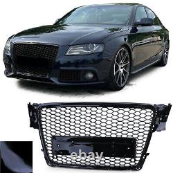 For Audi A4 B8 8K from 2007-2011 radiator grille sports grill honeycomb grille black gloss