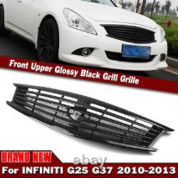 For Infiniti G37 G25 2010 11-2013 Q40 2015 Sedan Front Bumper Grille Glossy BLK