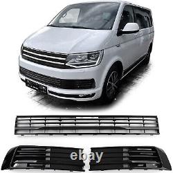 For VW T6 VI without ACC 15-19 radiator grille LEFT RIGHT MIDDLE black gloss