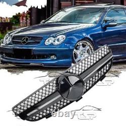 Front Blk Full Gloss Grill For Mercedes Clk C209 W209 02-09 Amg Look 209071-g