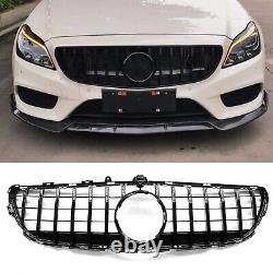 Front Bumper Grill GT Style For Mercedes Benz CLS Class W218 15-18 With Hole BLK
