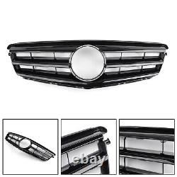 Front Bumper Grille Fit For Benz C Class W204 WithLED Emblem C300/C350 08-14 Blk E