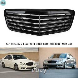 Front Bumper Grille Grill Fit Mercedes Benz W211 E350 500 07-09 AMG Gloss Blk A9
