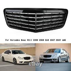 Front Bumper Grille Grill Fit Mercedes Benz W211 E350 500 07-09 AMG Gloss Blk B2