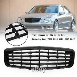Front Bumper Grille Grill Fit Mercedes Benz W211 E350 500 07-09 AMG Gloss Blk B2