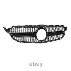 Front Bumper Grille Grill For Benz C Class W205 C200 C250 2014 2015-2018 C63 BLK