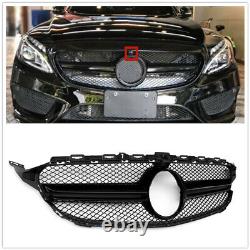 Front Bumper Grille Grill Mesh AMG Style For Benz C Class W205 2015-2018 BLK New