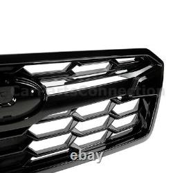 Front Bumper Upper Grille For 18-20 Subaru Crosstrek Top Insert Glossy Black