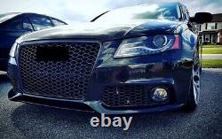 Front Grill Sport Honeycomb Grill Vent Grille for Audi A4 B8 07-12 Black Gloss
