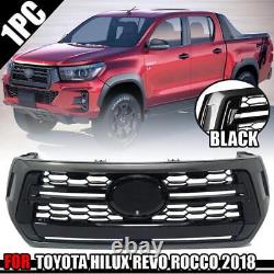 Front Grille Gloss Black For Toyota Hilux Revo Rocco Ute Pickup 2018-2020