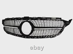 Front radiator grille diamond black for Mercedes Benz C-Class W205 14-18 from ABS