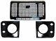 Full Gloss Black 3pc Heritage Style Front End Grille Kit For Land Rover Defender