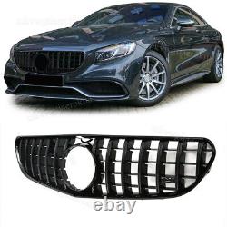 GT R Style Front Bumper Grille Gloss Blk For Benz S Class W217 AMG S63 S65 15-17