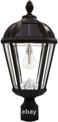 Gama Sonic GS-98B-S-BLK Royal Bulb Lamp Post Outdoor Solar Light Fixture and