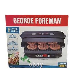 George Foreman Grill GRP99BLK 100-Sq In Nonstick Countertop 6 Serving New