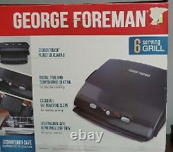 George Foreman Grill GRP99BLK 100-Sq In Nonstick Countertop 6 Serving New