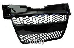 Gloss Black Front Conversion Grille RS style for Audi TT 2008-14 8J Honeycomb