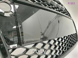 Gloss Black Front Grille Audi A4 Honeycomb mesh for 2005-08 B7