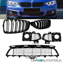 Grid set bumper gloss black + double bar for BMW 4 Series F32 F36 F36 M package