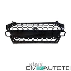 Honeycomb Grill Wide Radiator Grill Black + Front Camera for Audi A4 B9 Facelift S Line