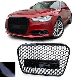 Honeycomb Sport radiator grille without emblem black gloss for Audi A6 C7 4G 10-14