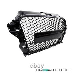 Honeycomb design radiator grille black gloss + PDC fits Audi A3 8V 12-16 not RS3