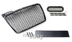 Honeycomb front grill black gloss with emblem holder suitable for Audi A4 B7 04-09