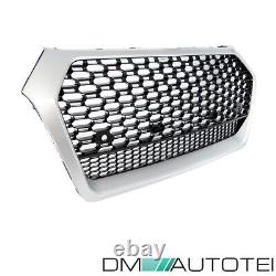 Honeycomb grill radiator grille black silver frame fits Audi Q5 FY from 2017-2020
