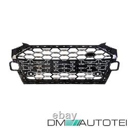 Honeycomb grill radiator grille black silver matte fits Audi A4 B9 from 2019 S-Line
