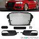 Honeycomb Radiator Grille Honeycomb Grill Black Gloss + 2x Trim Panels For Audi A3 8v 12-16 S-line