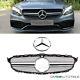 Honeycomb Radiator Grille + Star Fits Mercedes W205 C-class Not E63 Amg + Camera