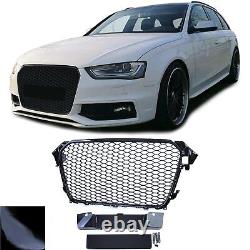 Honeycomb radiator grille without emblem black gloss for Audi A4 B8 8K facelift 11-15