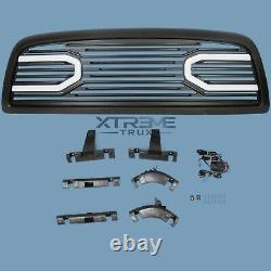 Matte Black Led Grille For 09-12 Dodge Ram 1500 Replacement Upper