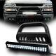 Matte Blk Steel Bull Bar Guard+120w Cree Led Light For 99+ Chevy Suburban/tahoe