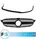 Mercedes C Class W205 C205 A205 Front Lip, C63 Style Grille Gloss Blk No Camera