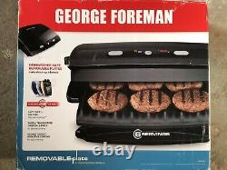 NEW George Foreman GRP99BLK 100-Square-Inch Nonstick Countertop Grill 6-SERVING