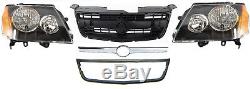 NEW HEADLIGHT HEAD LAMP PAIR + GRILLE (BLK) for HOLDEN COLORADO RC 2008 2012