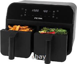 PETRA Dual 7.4L Air Fryer Removable Double Drawer Non-Stick Cooking 2 XL Frying
